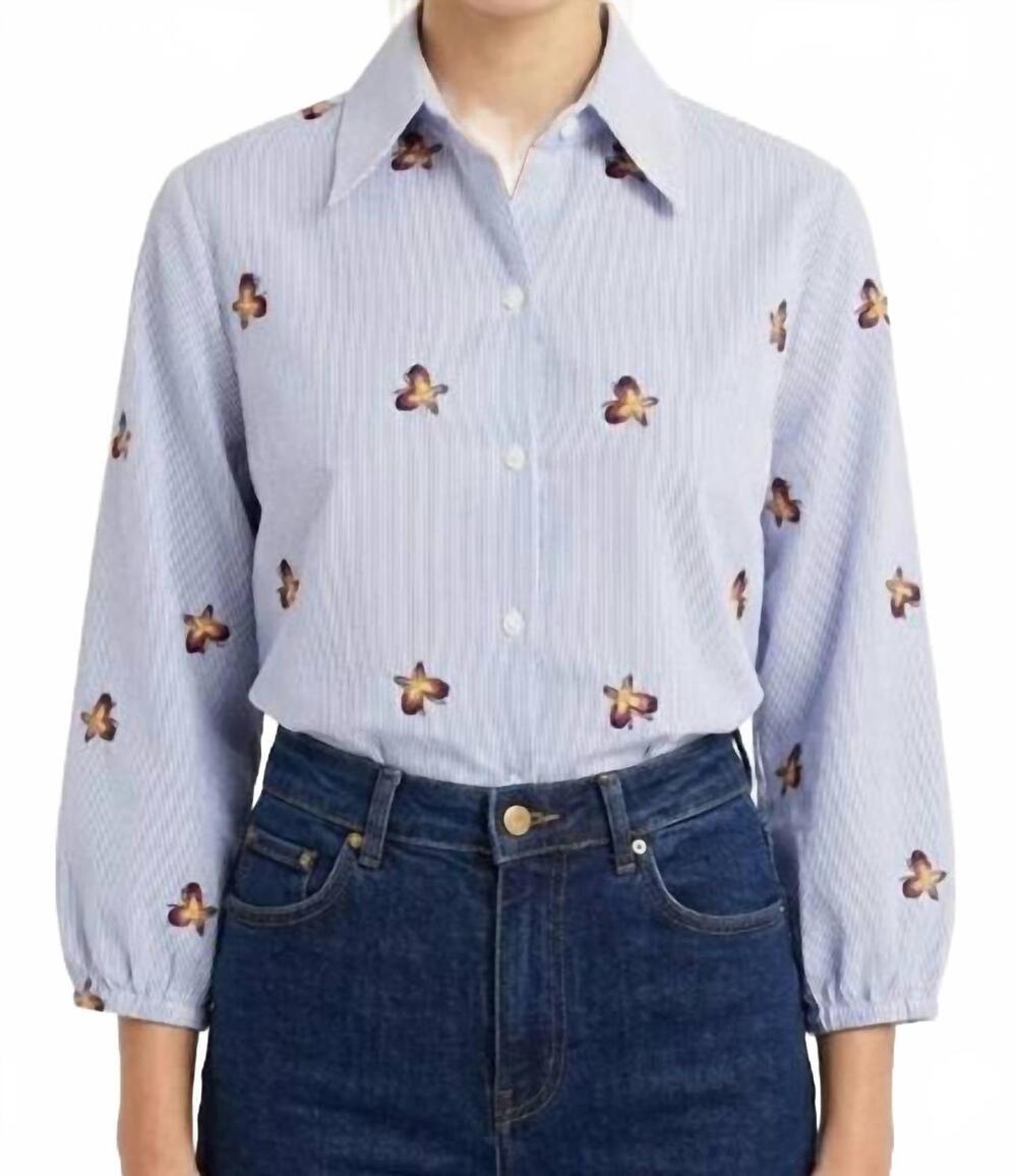 NEW YANA K sasha butterfly top in stripe blue